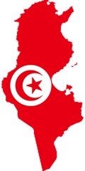 tunisia flag map geography outline