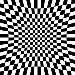 illusion checkerboard black and white pattern