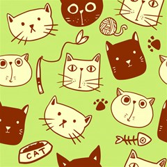 cute hand drawn cat seamless pattern