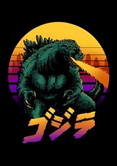 godzilla retrowave