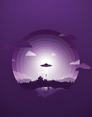 ufo illustration style minimalism silhouette