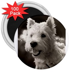 Westie Puppy 100 Pack Large Magnet (round) by Koalasandkangasplus