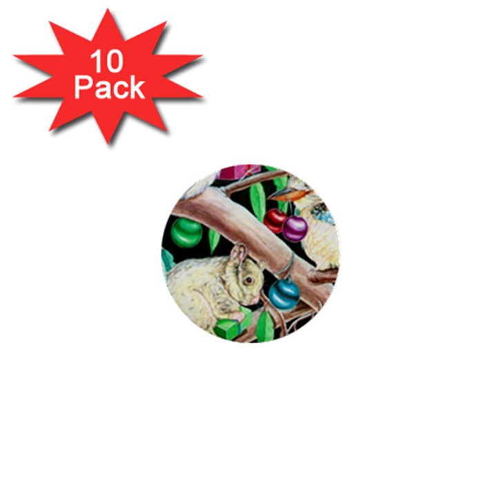 Christmas Kooka Twins  10 Pack Mini Button (Round)