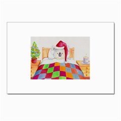 Santa In Bed  10 Pack Small Postcard