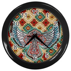 South West Leather Look Black Wall Clock