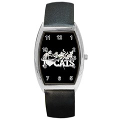 Catz Black Leather Watch (tonneau) by artattack4all