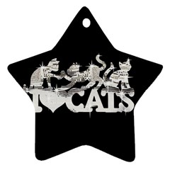 Catz Twin-sided Ceramic Ornament (star) by artattack4all