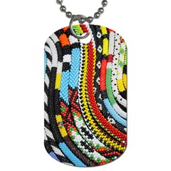 Multi-colored Beaded Background Twin-sided Dog Tag