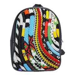 Multi-colored Beaded Background Large School Backpack