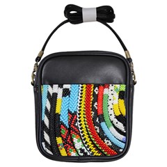 Multi-colored Beaded Background Kids  Sling Bag by artattack4all