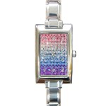 Rainbow Colored Bling Classic Elegant Ladies Watch (Rectangle) Front