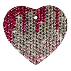 Mauve Gradient Rhinestones  Ceramic Ornament (heart) by artattack4all