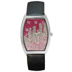 Mauve Gradient Rhinestones  Black Leather Watch (tonneau) by artattack4all