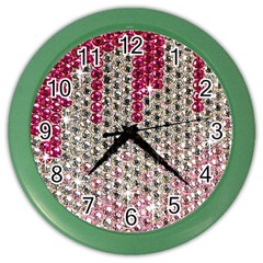 Mauve Gradient Rhinestones  Colored Wall Clock by artattack4all