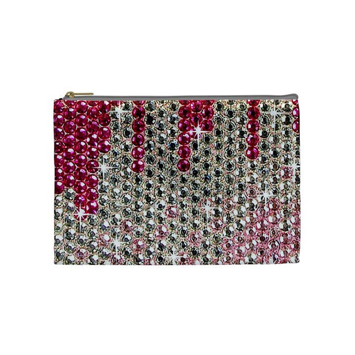 Mauve Gradient Rhinestones  Medium Makeup Purse