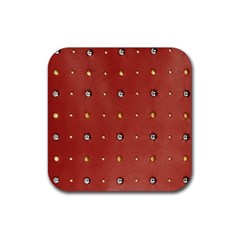 Studded Faux Leather Red Rubber Drinks Coaster (square)