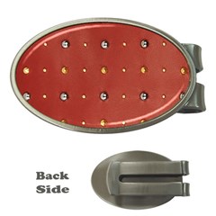 Studded Faux Leather Red Money Clip (oval) by artattack4all