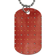 Studded Faux Leather Red Single-sided Dog Tag