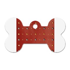 Studded Faux Leather Red Single-sided Dog Tag (bone)