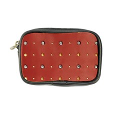 Studded Faux Leather Red Ultra Compact Camera Case by artattack4all