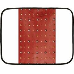 Studded Faux Leather Red Twin-sided Mini Fleece Blanket by artattack4all