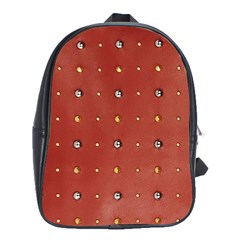 Studded Faux Leather Red School Bag (xl) by artattack4all