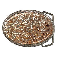 Light And Dark Sequin Design Belt Buckle (oval) by artattack4all