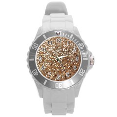 Light And Dark Sequin Design Round Plastic Sport Watch Large by artattack4all
