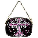 Hot Pink Rhinestone Cross Twin-sided Evening Purse Front