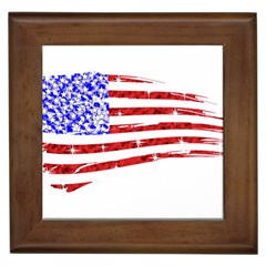 Sparkling American Flag Framed Ceramic Tile by artattack4all