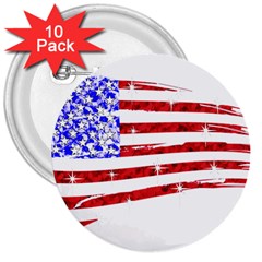 Sparkling American Flag 10 Pack Large Button (round) by artattack4all