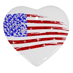 Sparkling American Flag Heart Ornament (two Sides) by artattack4all