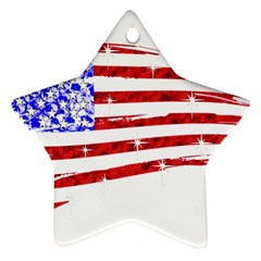 Sparkling American Flag Twin-sided Ceramic Ornament (star) by artattack4all