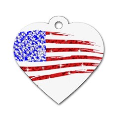 Sparkling American Flag Single-sided Dog Tag (heart)