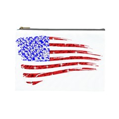 Sparkling American Flag Large Makeup Purse