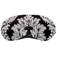 Diamond Bling Glitter On Damask Black Sleep Eye Mask