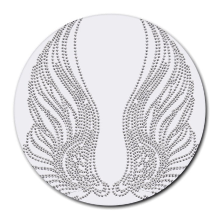 Angel Bling Wings 8  Mouse Pad (Round)