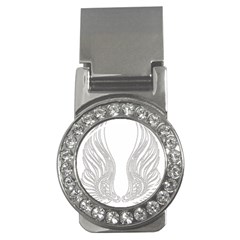 Angel Bling Wings Money Clip With Gemstones (round)