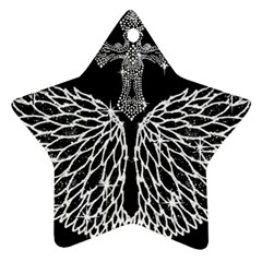 Bling Wings And Cross Twin-sided Ceramic Ornament (star) by artattack4all