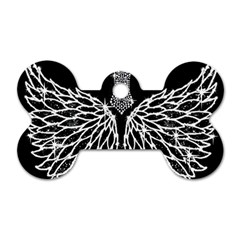 Bling Wings And Cross Twin-sided Dog Tag (bone) by artattack4all