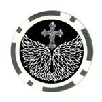 Bling Wings and Cross Poker Chip Front