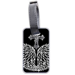 Bling Wings And Cross Twin-sided Luggage Tag by artattack4all