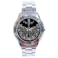 Bling Wings And Cross Stainless Steel Analogue Watch (round) by artattack4all