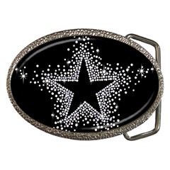 Sparkling Bling Star Cluster Belt Buckle (oval) by artattack4all