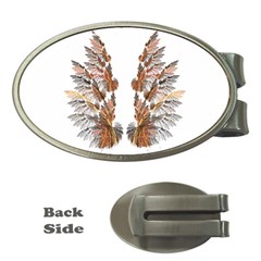 Brown Feather Wing Money Clip (oval) by artattack4all