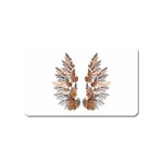 Brown Feather wing Name Card Sticker Magnet Front