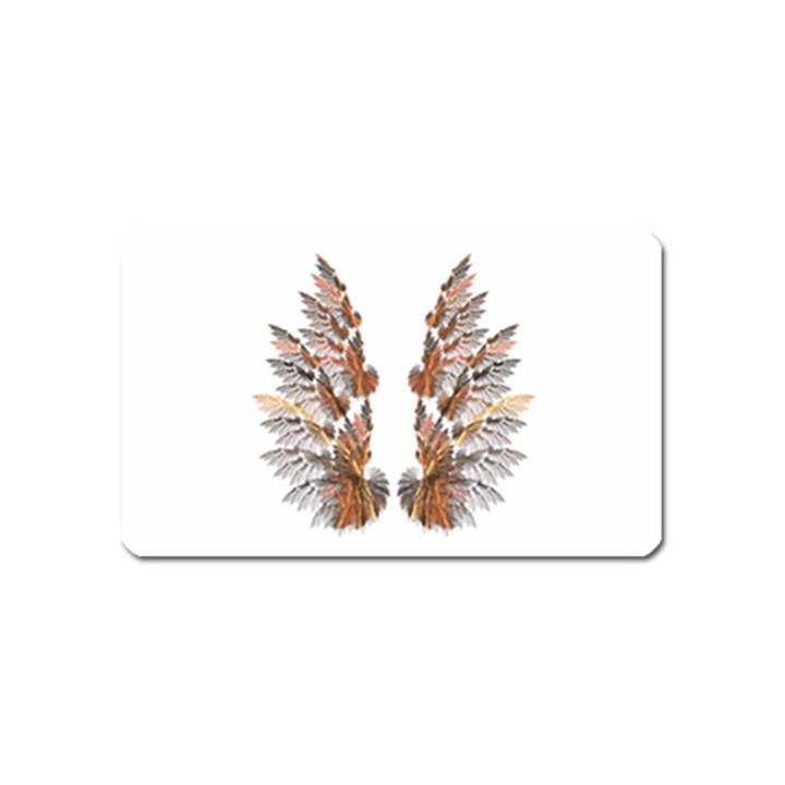 Brown Feather wing Name Card Sticker Magnet