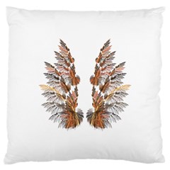Brown Feather Wing Large Cushion Case (two Sides) by artattack4all