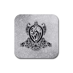 Diamond Bling Lion Rubber Drinks Coaster (square) by artattack4all