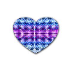 Rainbow Of Colors, Bling And Glitter Rubber Drinks Coaster (heart) by artattack4all